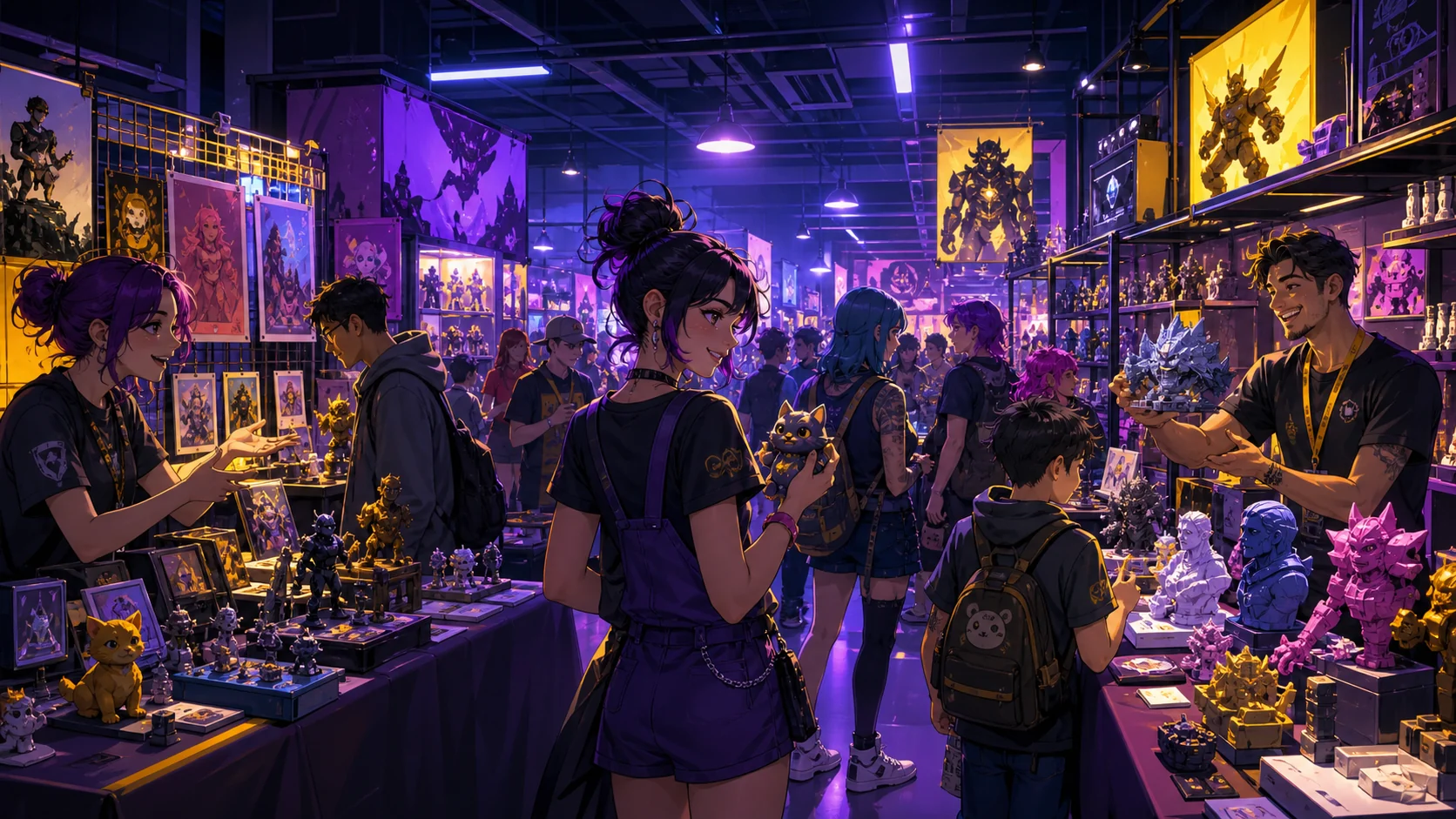 Feira com artistas e produtos geek